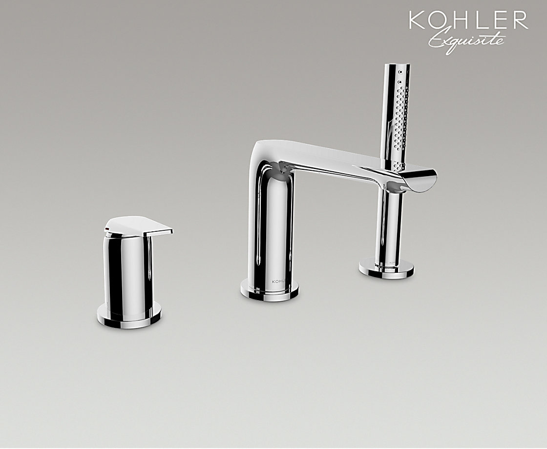 艾非3孔缸邊式浴缸花灑龍頭