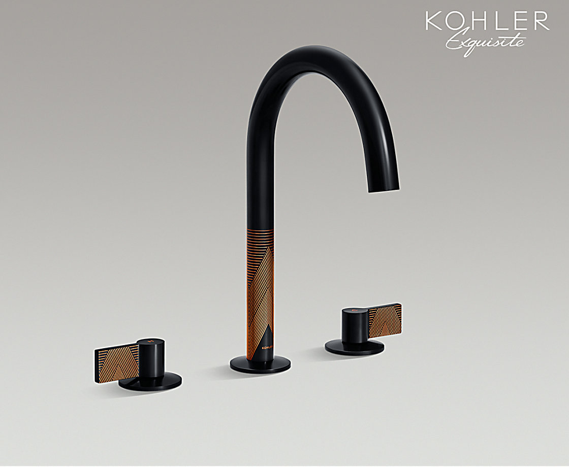 藝廷臻彩繪印雙把缸邊式浴缸龍頭